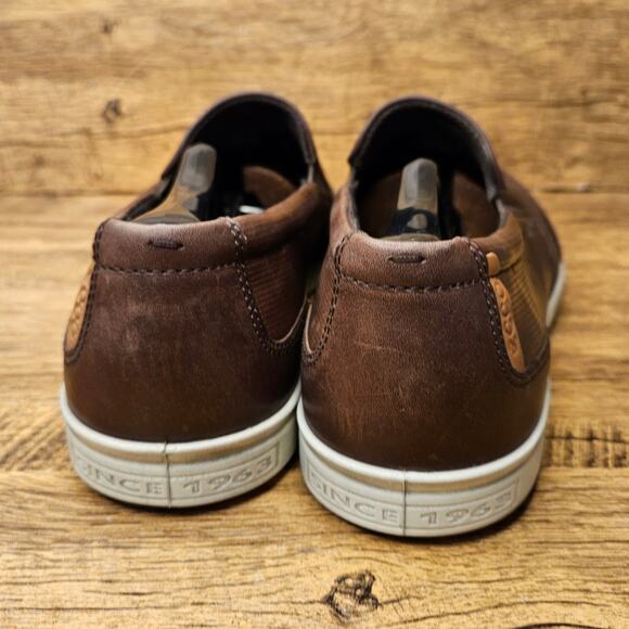 ECCO brown Soft 7 Leather Slip on casual sneaker shoes sz 10